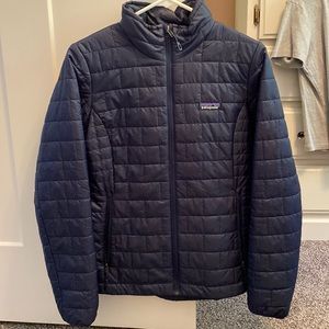 Patagonia navy blue nano puff jacket.